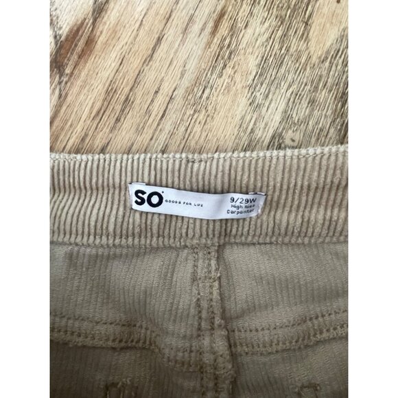 SO good for life Corduroy Carpenter Pants Juniors 9/29 Khaki Straight Leg - Picture 4 of 9
